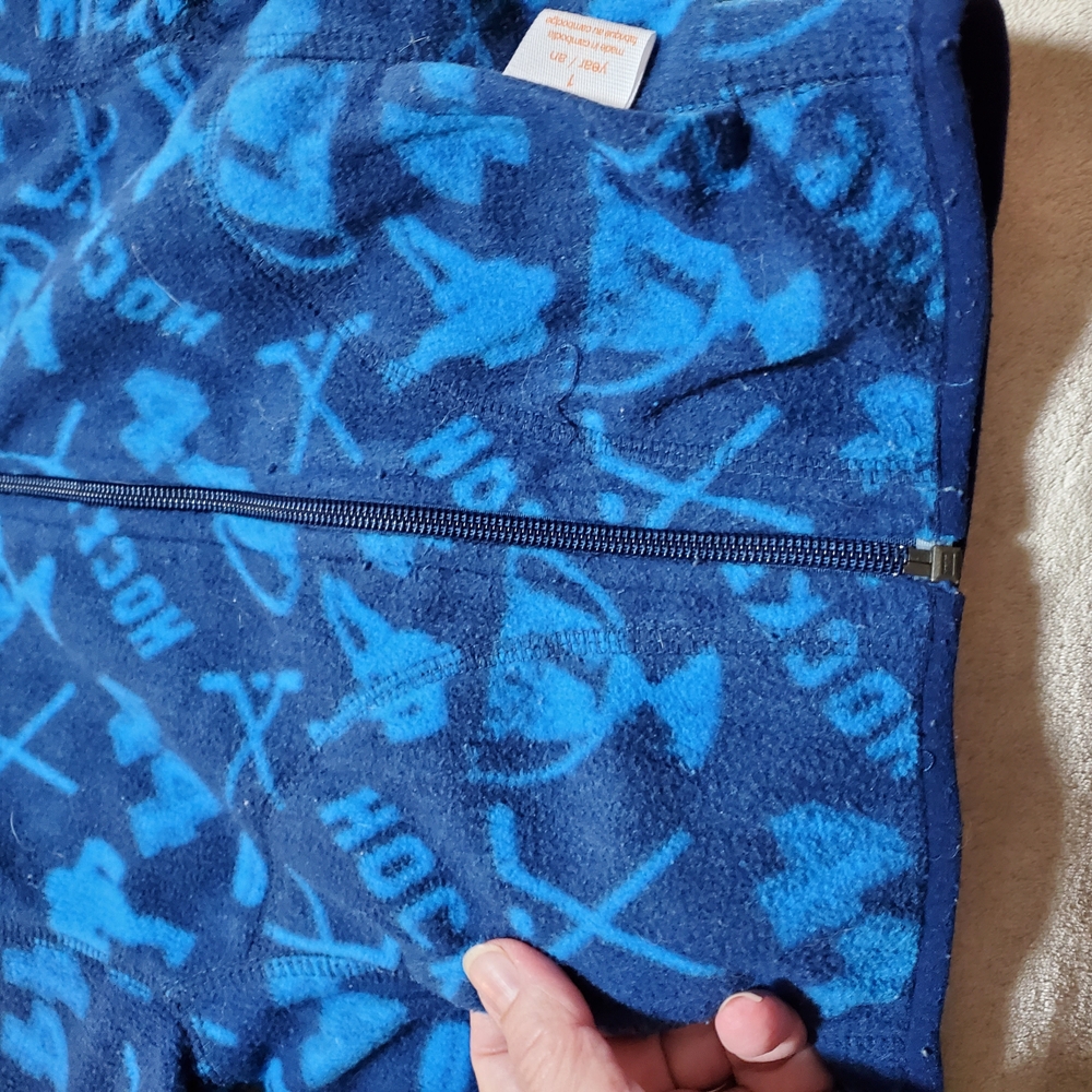 Joe FRESH Blue Fleece Sporty Casual Full Zip - Picture 3 of 3